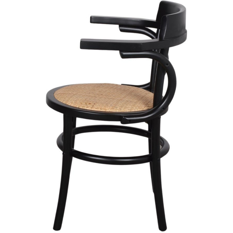 Chaise bistrot bois noir cannage...
