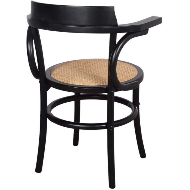 Chaise bistrot bois noir cannage...