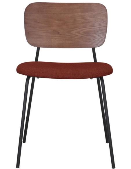 Chaise salle à manger terracotta bois et métal 47x51x82 cm Volterra