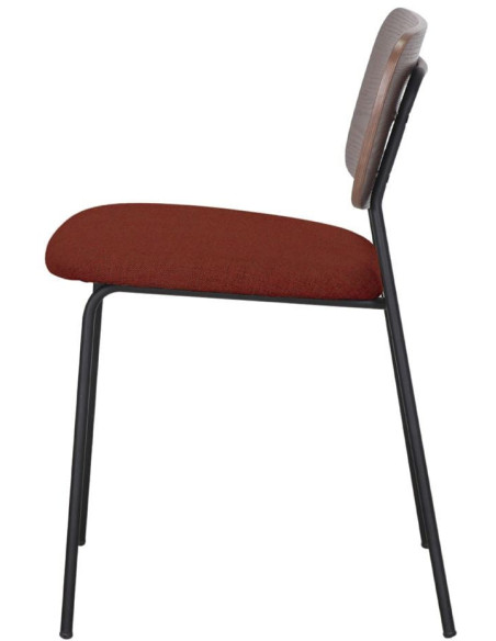 Chaise salle à manger terracotta bois et métal 47x51x82 cm Volterra