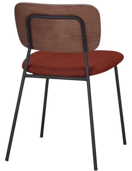 Chaise salle à manger terracotta bois et métal 47x51x82 cm Volterra
