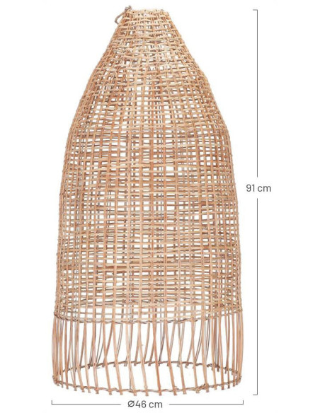 Abat-jour suspension rotin naturel Ø46x91 cm Cefalù