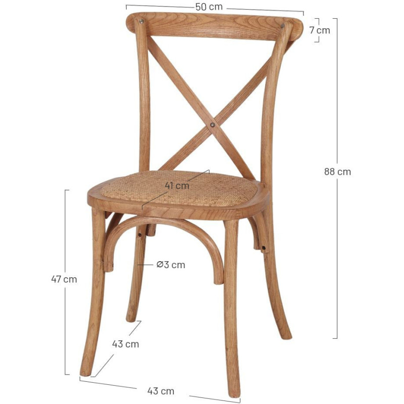 Chaise bistrot noire bois d’orme...