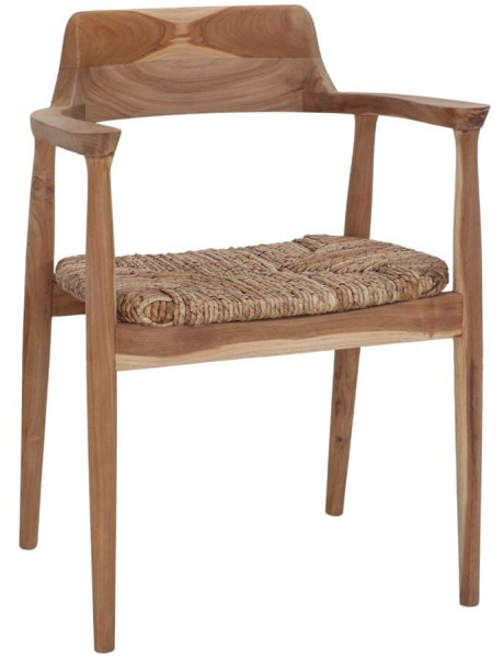 Fauteuil de table teck assise tressée 58x64x78 cm Sigtuna