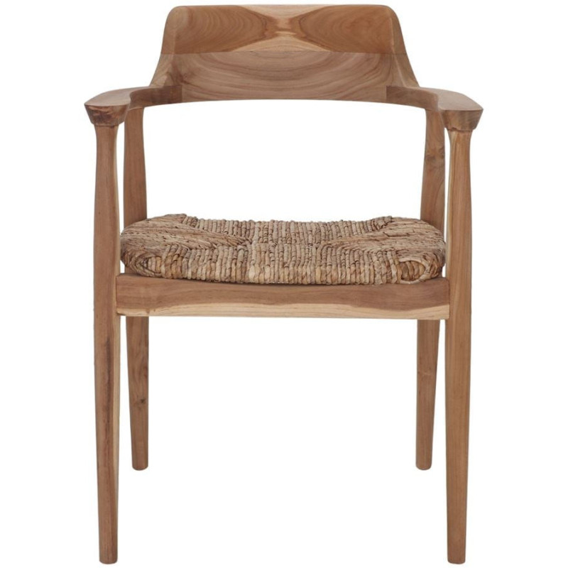 Fauteuil de table teck assise tressée...