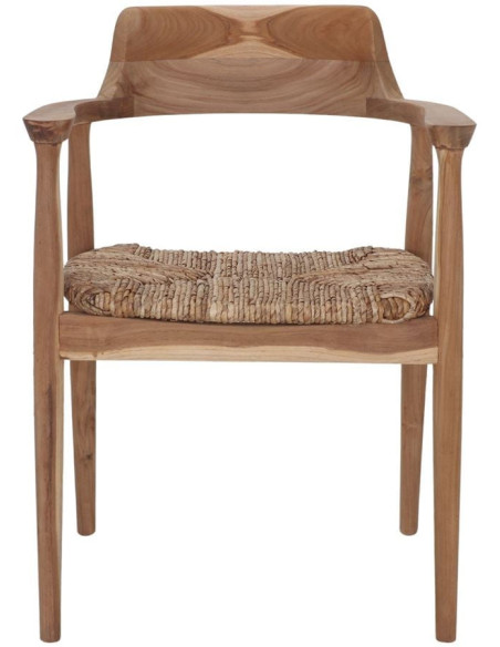 Fauteuil de table teck assise tressée 58x64x78 cm Sigtuna