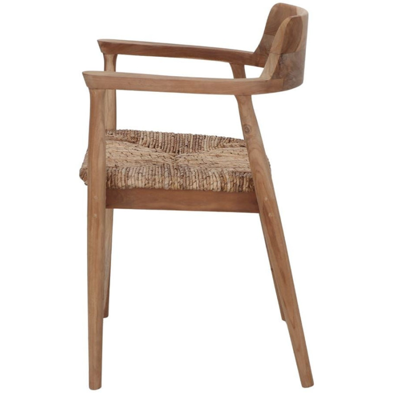 Fauteuil de table teck assise tressée...