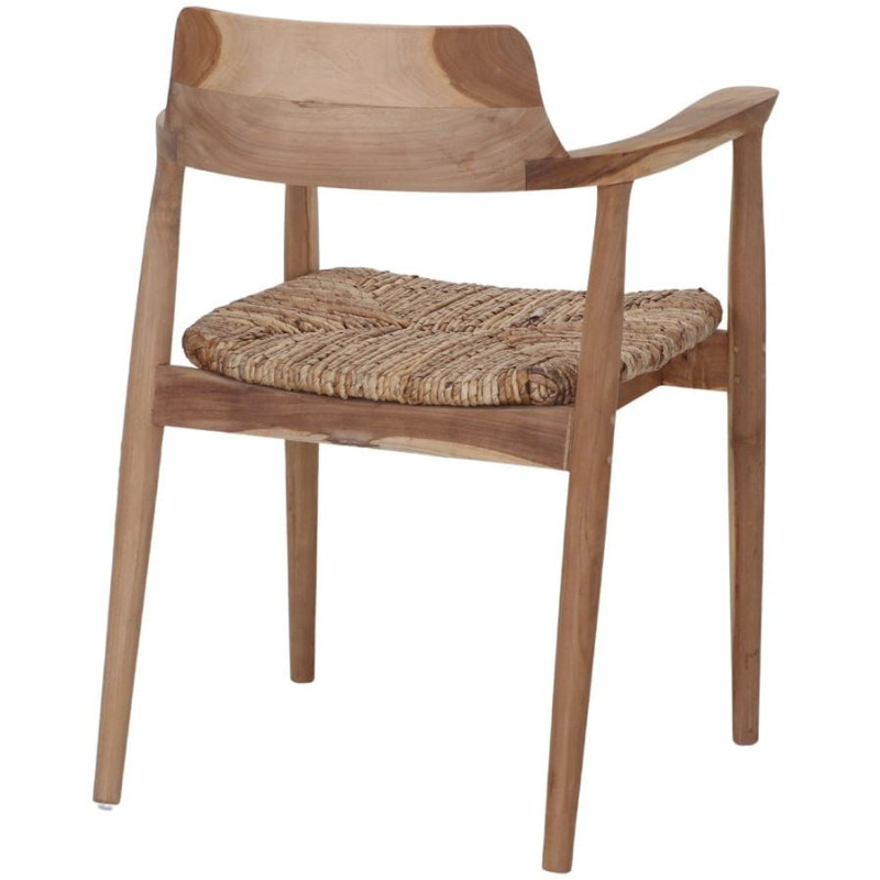 Fauteuil de table teck assise tressée...