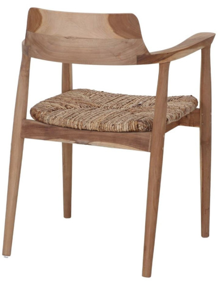 Fauteuil de table teck assise tressée 58x64x78 cm Sigtuna