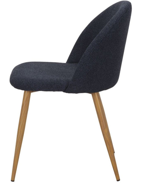Lot de 2 chaises salle à manger tissu bleu marine 50x54x78 cm Naantali