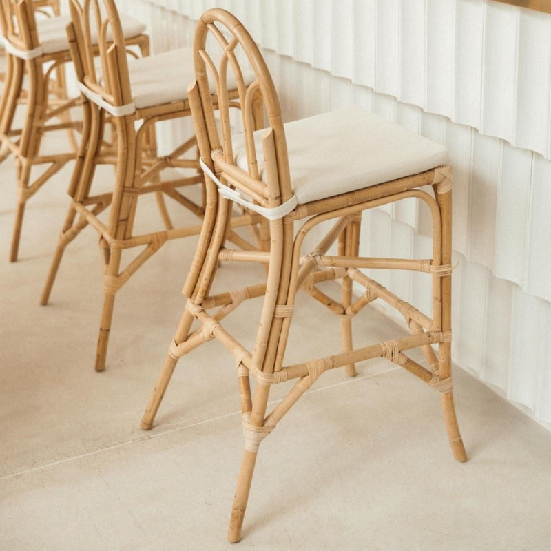 Tabouret de bar rotin naturel avec...