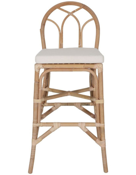 Tabouret de bar rotin naturel avec coussin 50x58x110 cm Orosei