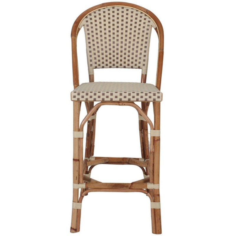 Tabouret de bar rotin bistrot beige...