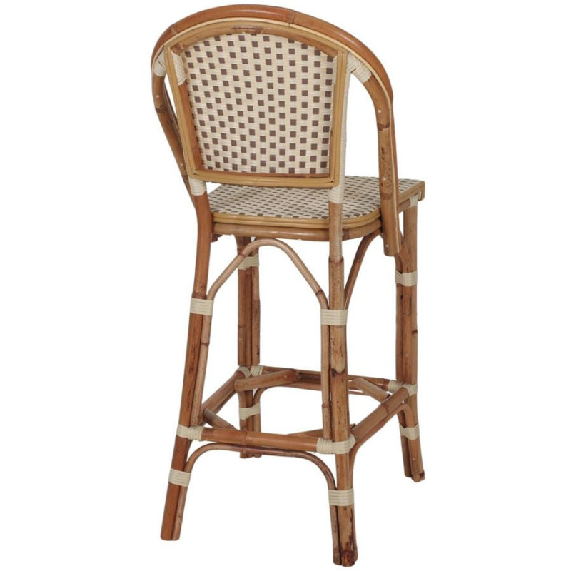 Tabouret de bar rotin bistrot beige...