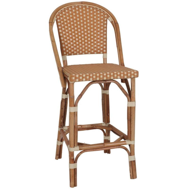 Tabouret de bar rotin bistrot curry...