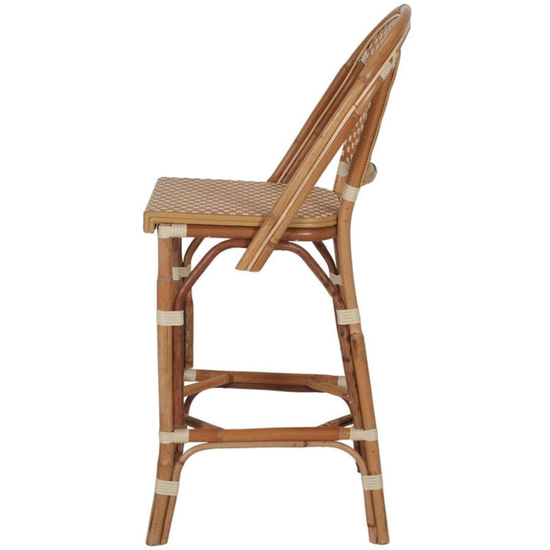Tabouret de bar rotin bistrot curry...