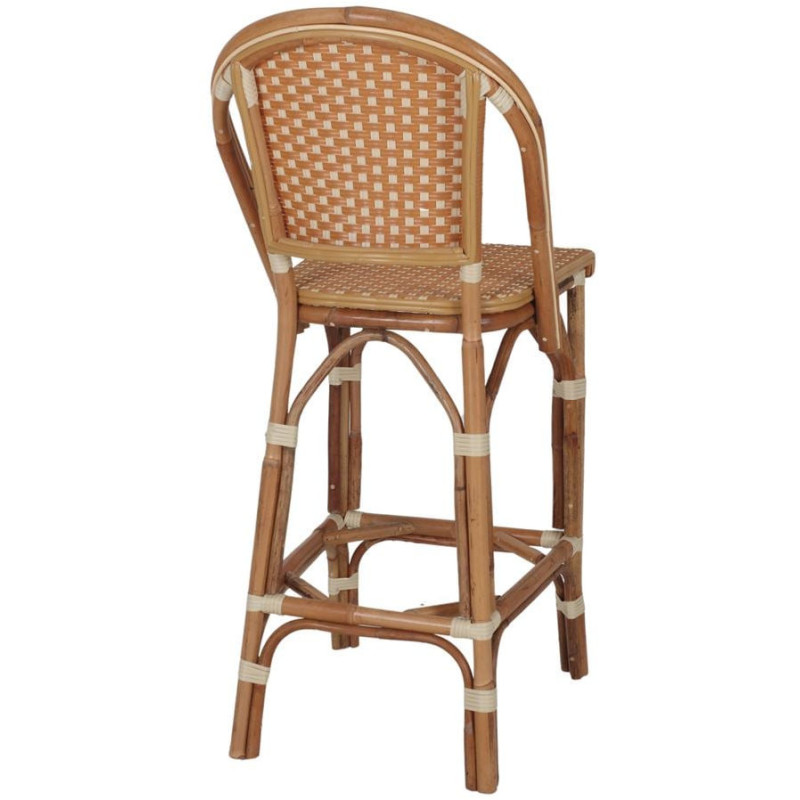 Tabouret de bar rotin bistrot curry...