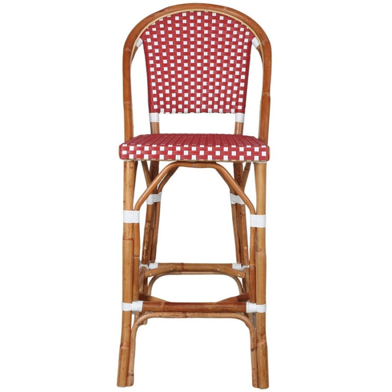 Tabouret de bar rotin bistrot rouge...