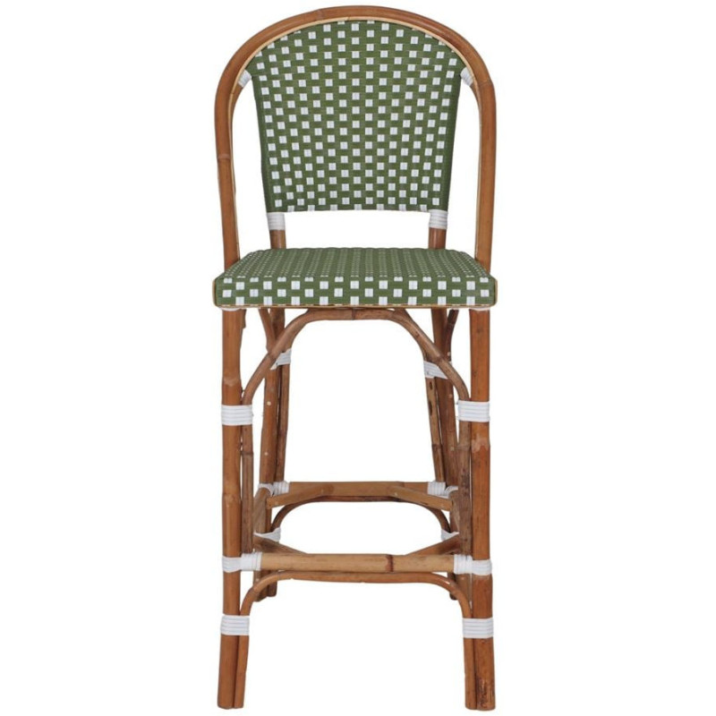 Tabouret de bar rotin bistrot vert...