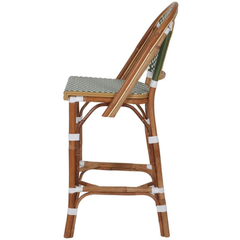 Tabouret de bar rotin bistrot vert...