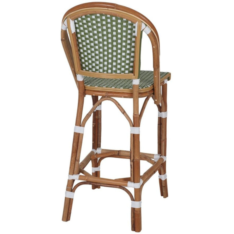 Tabouret de bar rotin bistrot vert...