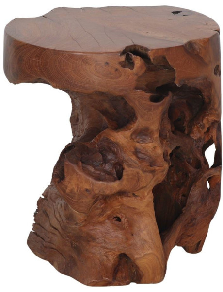 Table d’appoint racine de teck naturel 42x42x46 cm Matera