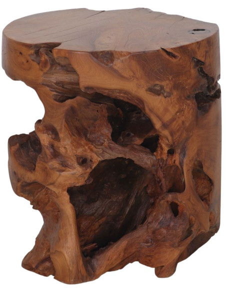 Table d’appoint racine de teck naturel 42x42x46 cm Matera