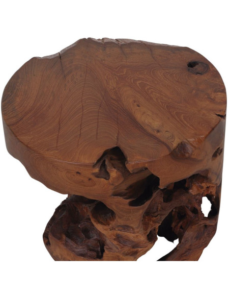 Table d’appoint racine de teck naturel 42x42x46 cm Matera