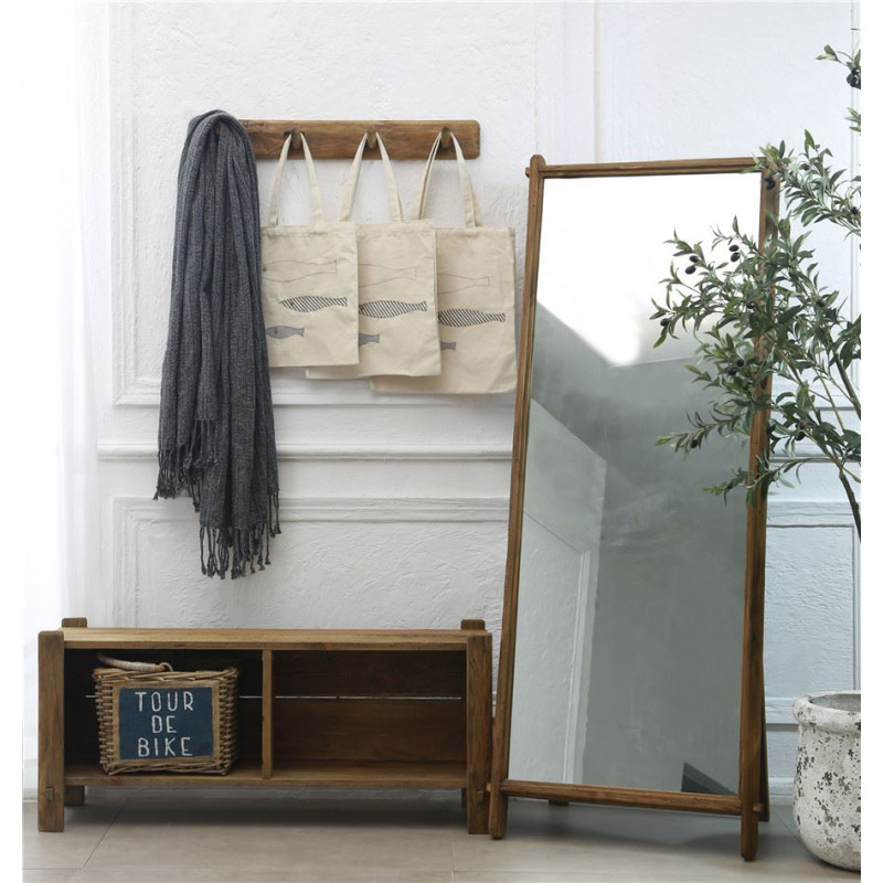 Miroir sur pied bois recyclé 62x8x165...