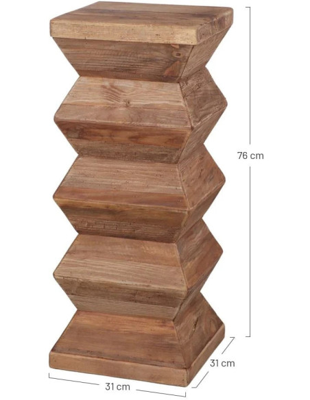 Sellette porte-plante bois recyclé 31x31x76 cm Mértola