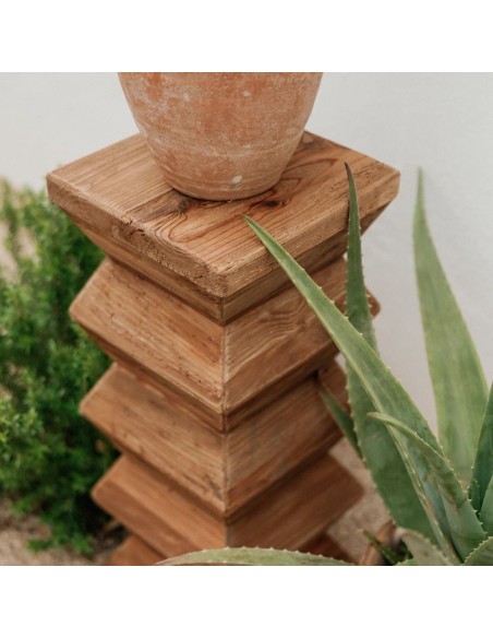 Sellette porte-plante bois recyclé 31x31x76 cm Mértola