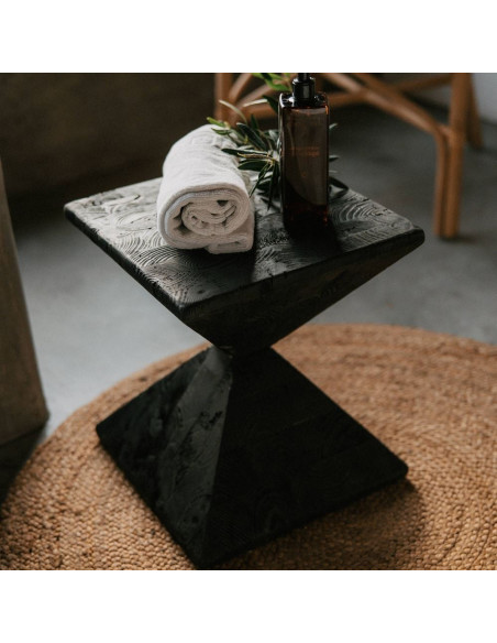 Table d’appoint bois noir 35x35x40 cm Kuroishi