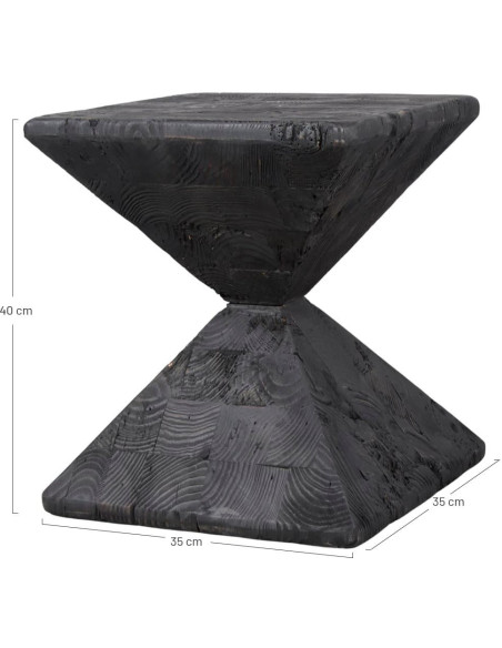 Table d’appoint bois noir 35x35x40 cm Kuroishi