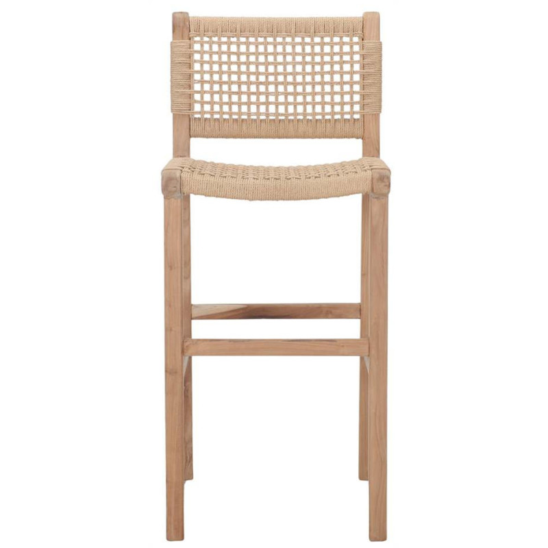 Tabouret de bar naturel en teck et...