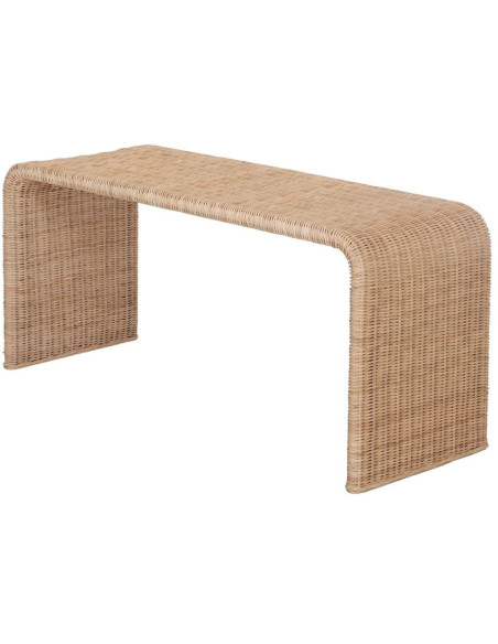 Banc bout de lit en rotin naturel 100 cm Deià
