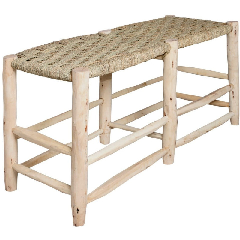 Banc en bois naturel et fibres...