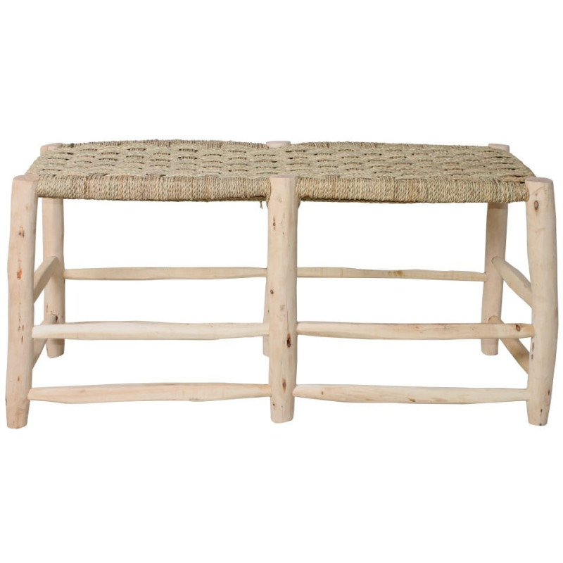 Banc en bois naturel et fibres...