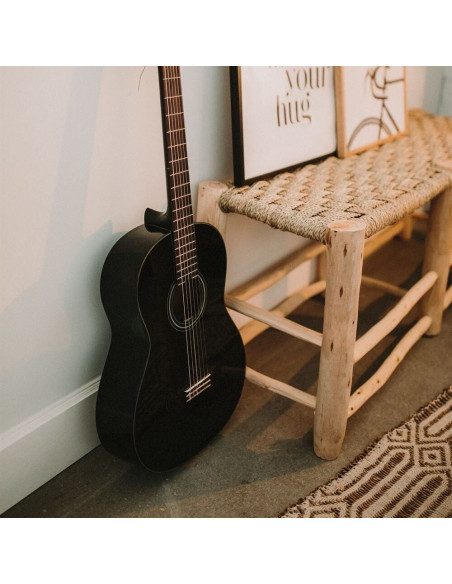 Banc en bois naturel et fibres tressées 138 cm Mértola