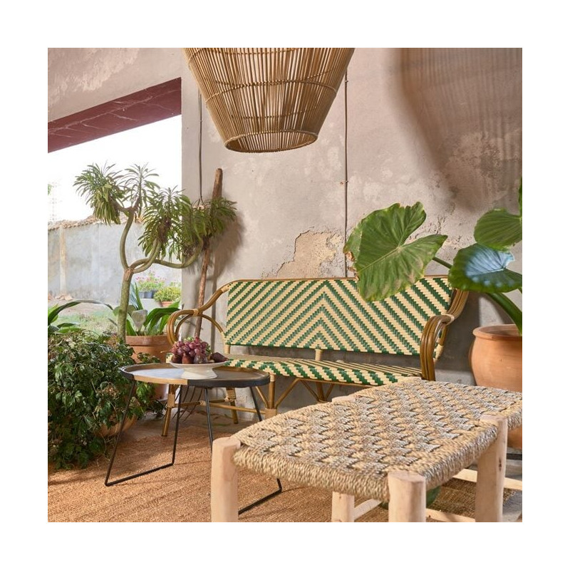 Banc en bois naturel et fibres...