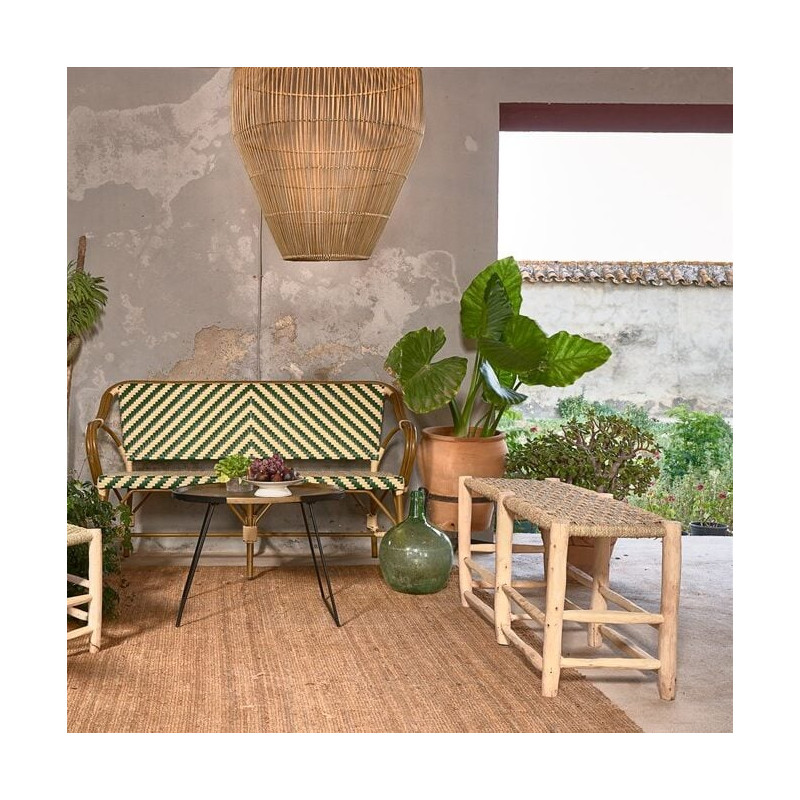 Banc en bois naturel et fibres...