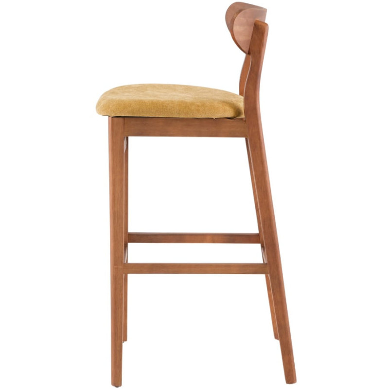 Tabouret de bar bois noyer curry 78...