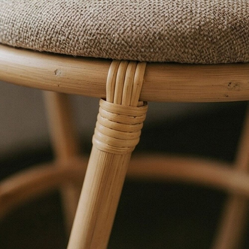 Tabouret bas rotin naturel beige 45...