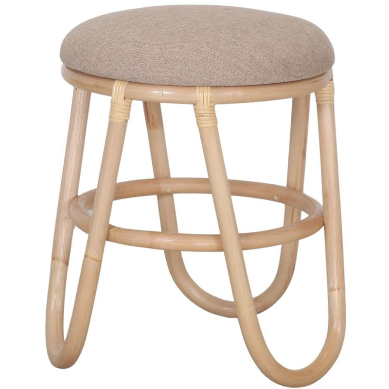 Tabouret bas rotin naturel beige 45...