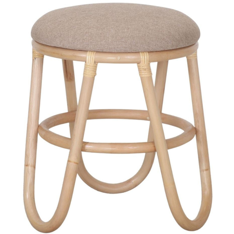 Tabouret bas rotin naturel beige 45...