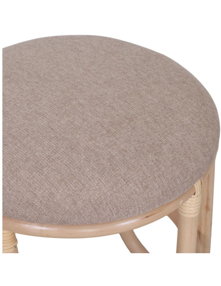 Tabouret bas rotin naturel beige 45 cm Azenhas