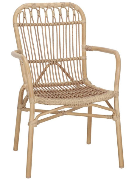 Fauteuil de jardin empilable effet bambou Ericeira