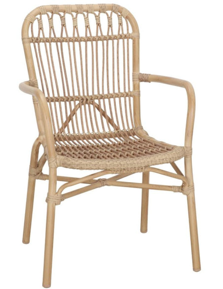 Fauteuil de jardin empilable effet bambou Ericeira