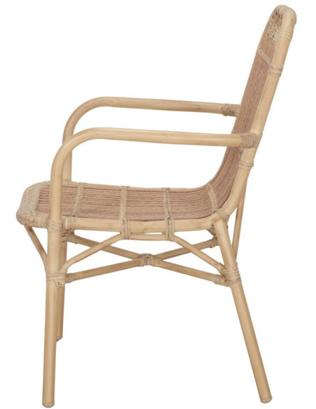 Fauteuil de jardin empilable effet bambou Ericeira