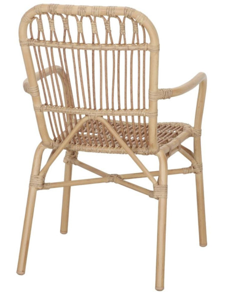 Fauteuil de jardin empilable effet bambou Ericeira