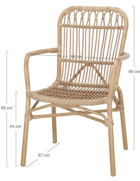Fauteuil de jardin empilable effet bambou Ericeira